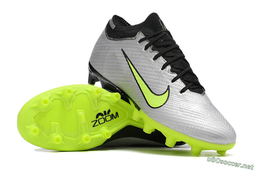 Unisex Nike Air Zoom Vapor 15 Elite SE AG Football Boots - Silver/Green/Black 3