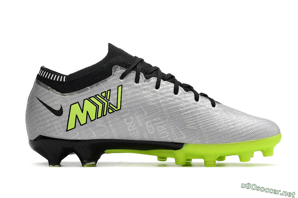 Unisex Nike Air Zoom Vapor 15 Elite SE AG Football Boots - Silver/Green/Black 5