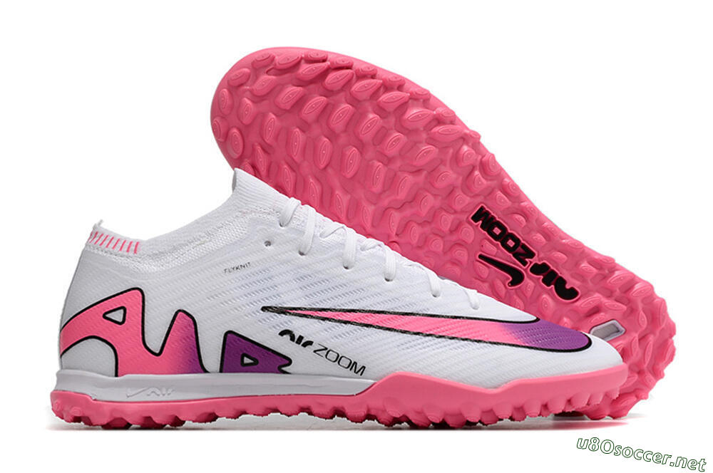 Unisex Nike Mercurial Vapor 15 Elite TF Football Shoes - White/Pink 2