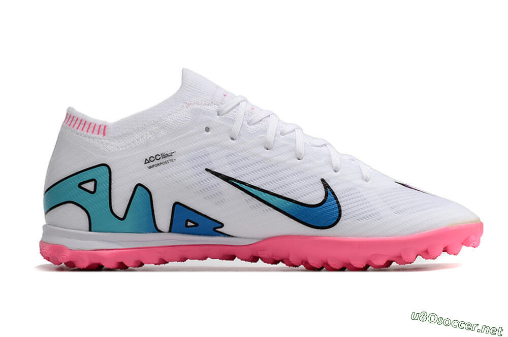 Unisex Nike Mercurial Vapor 15 Elite TF Football Shoes - White/Pink 7