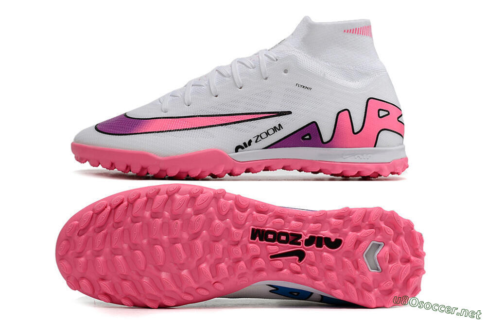 Unisex Nike Mercurial Superfly 9 Elite TF Football Shoes - White/Pink 1