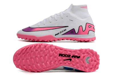 Unisex Nike Mercurial Superfly 9 Elite TF Football Shoes - White/Pink