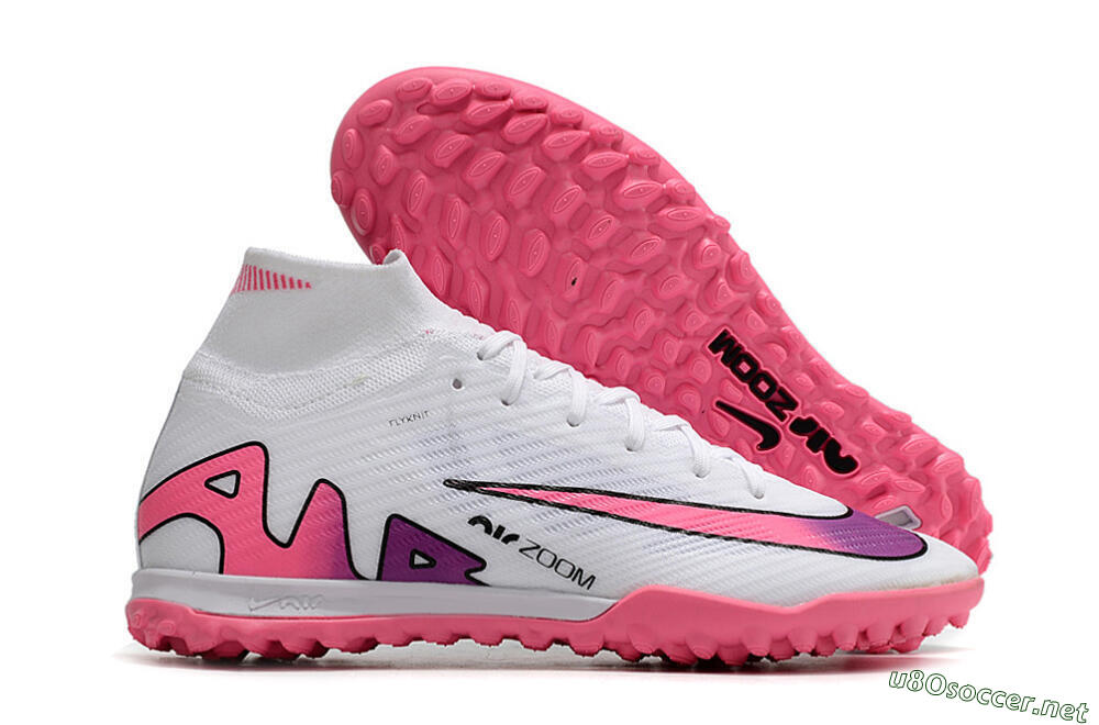 Unisex Nike Mercurial Superfly 9 Elite TF Football Shoes - White/Pink 2