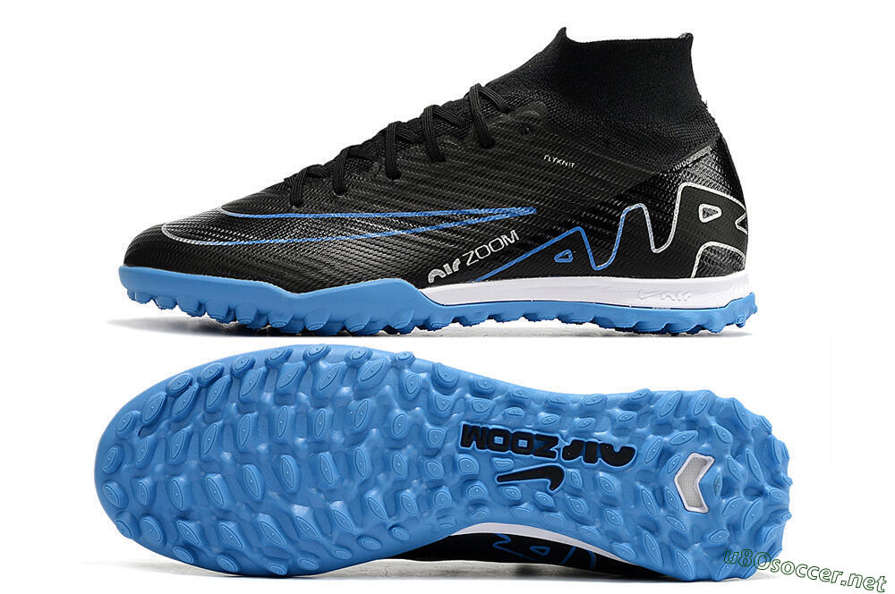 Unisex Nike Mercurial Superfly 9 Elite TF Football Shoes - Black/Blue 1