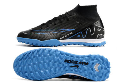 Unisex Nike Mercurial Superfly 9 Elite TF Football Shoes - Black/Blue