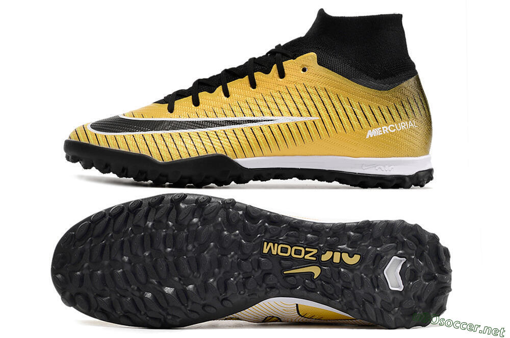 Unisex Nike Mercurial Superfly 9 Elite TF Football Shoes - Gold/Black/Silver 1