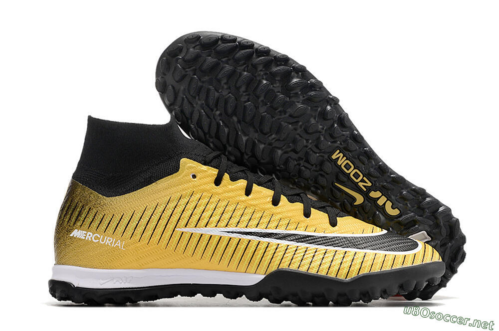Unisex Nike Mercurial Superfly 9 Elite TF Football Shoes - Gold/Black/Silver 2
