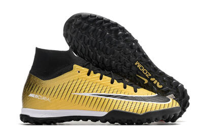 Unisex Nike Mercurial Superfly 9 Elite TF Football Shoes - Gold/Black/Silver