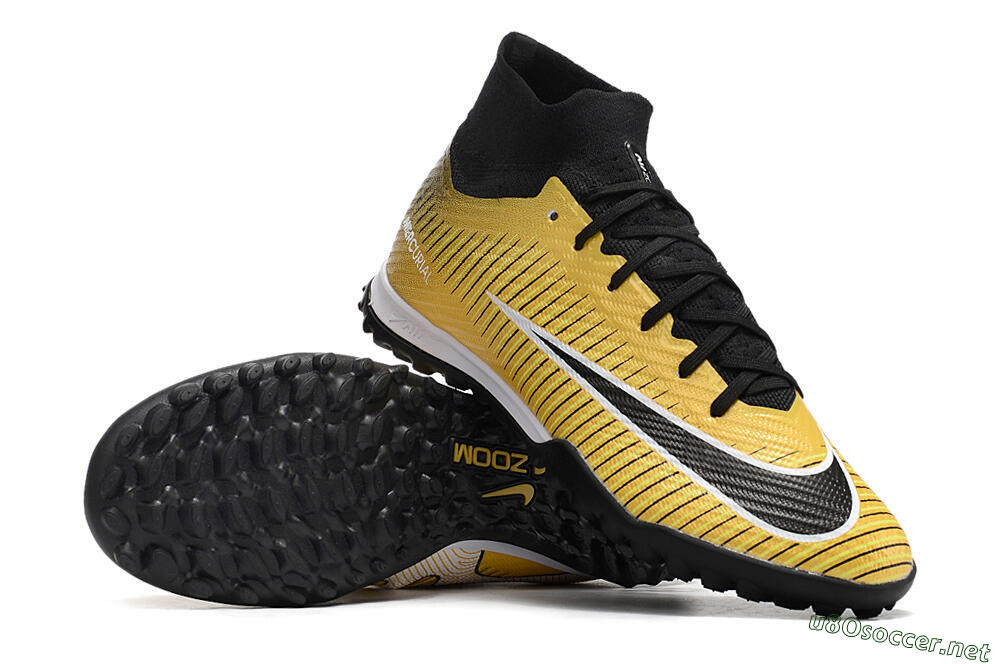 Unisex Nike Mercurial Superfly 9 Elite TF Football Shoes - Gold/Black/Silver 3