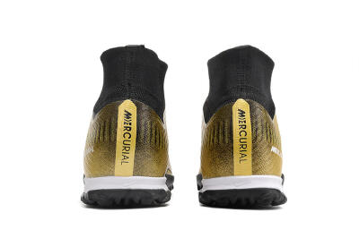 Unisex Nike Mercurial Superfly 9 Elite TF Football Shoes - Gold/Black/Silver