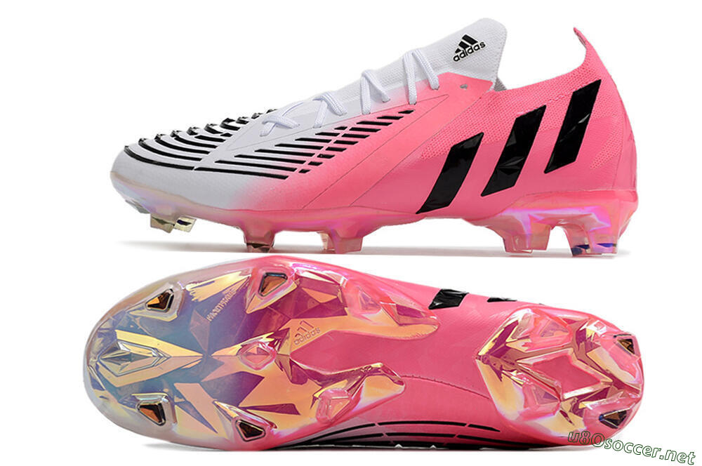 Men's Adidas Predator Edge.1 FG Football Boots - White/Pink/Black 1