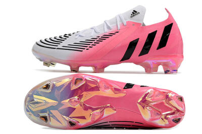 Men's Adidas Predator Edge.1 FG Football Boots - White/Pink/Black