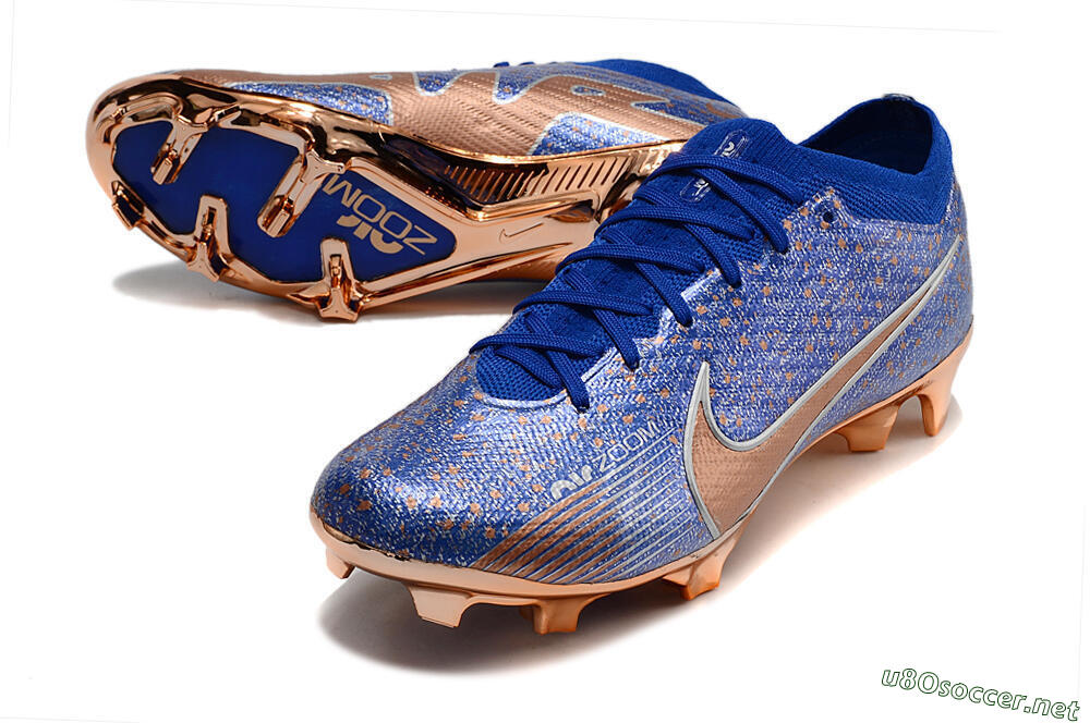 Men's Nike Air Zoom Mercurial Vapor 15 Elite FG Football Boots - Blue/Gold/Silver 3