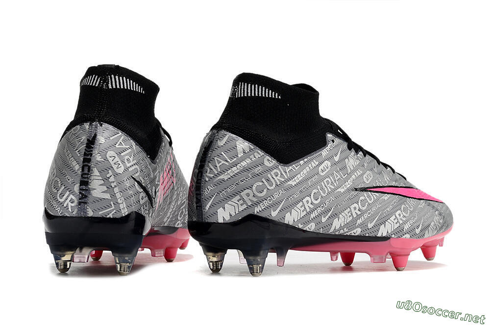 Men's Nike Air Zoom Mercurial Superfly 9 Elite SG Football Boots - Silver/Black/Pink 6