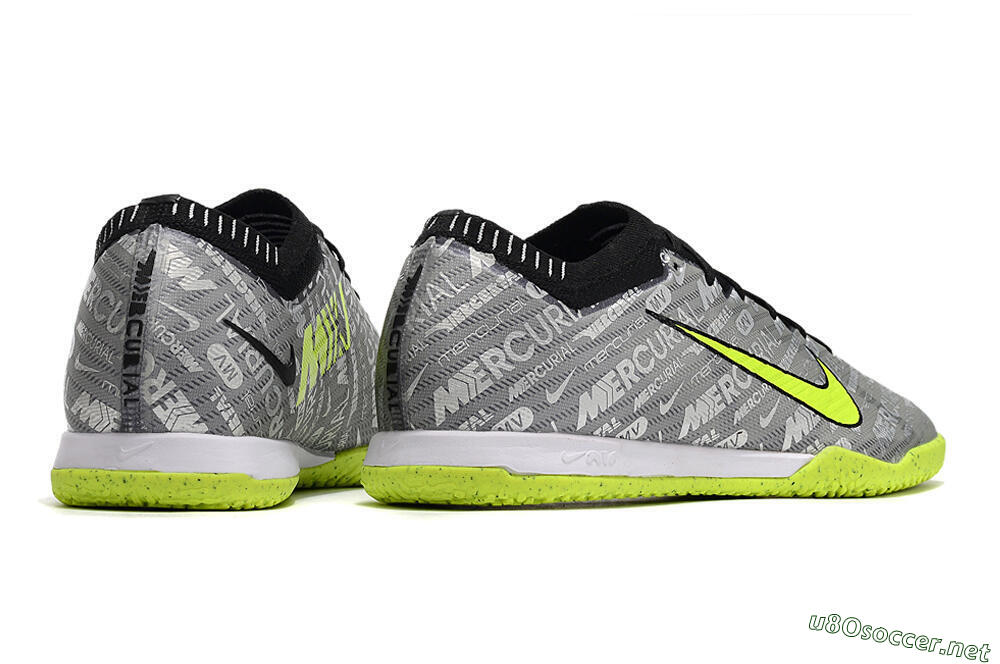 Men's Nike Air Zoom Mercurial Vapor 15 Elite IC Football Shoes - Silver/Green/Black 6