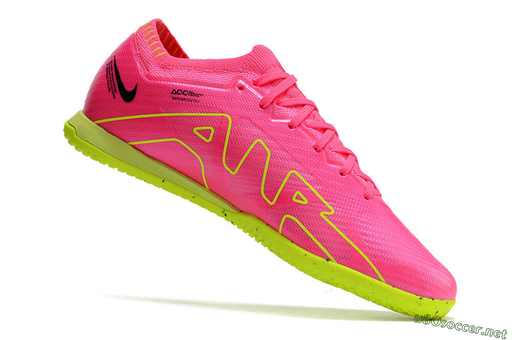 Men's Nike Air Zoom Mercurial Vapor 15 Elite IC Football Shoes - Pink/Green/Black 4