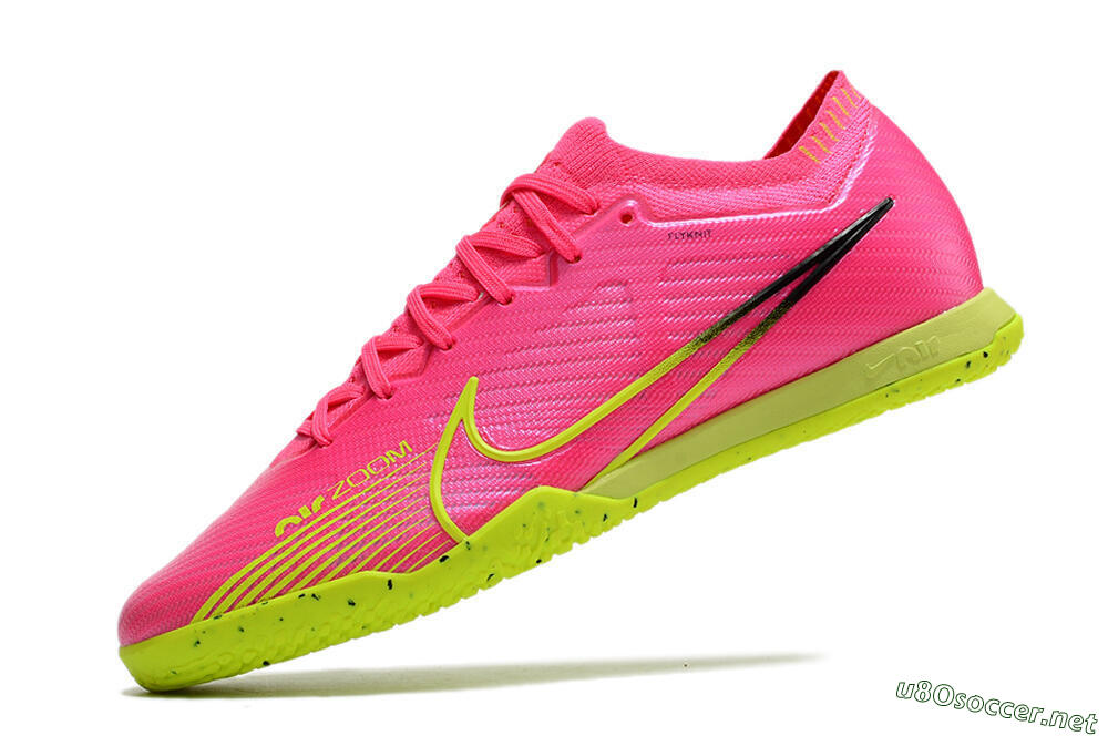 Men's Nike Air Zoom Mercurial Vapor 15 Elite IC Football Shoes - Pink/Green/Black 5