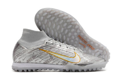 Men's Nike Air Zoom Mercurial Superfly 9 Elite TF Football Shoes - Silver/Gold