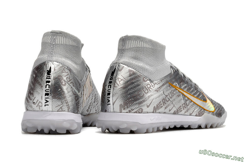Men's Nike Air Zoom Mercurial Superfly 9 Elite TF Football Shoes - Silver/Gold 5