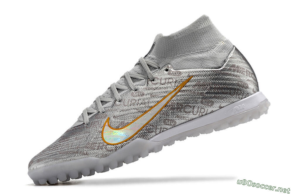 Men's Nike Air Zoom Mercurial Superfly 9 Elite TF Football Shoes - Silver/Gold 6