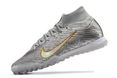 Men's Nike Air Zoom Mercurial Superfly 9 Elite TF Football Shoes - Silver/Gold