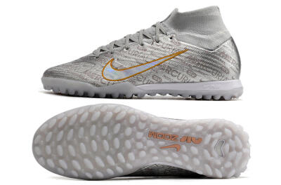 Men's Nike Air Zoom Mercurial Superfly 9 Elite TF Football Shoes - Silver/Gold