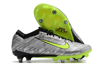 Men's Nike Air Zoom Mercurial Vapor 15 Elite SG Football Boots - Silver/Green/Black