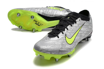 Men's Nike Air Zoom Mercurial Vapor 15 Elite SG Football Boots - Silver/Green/Black