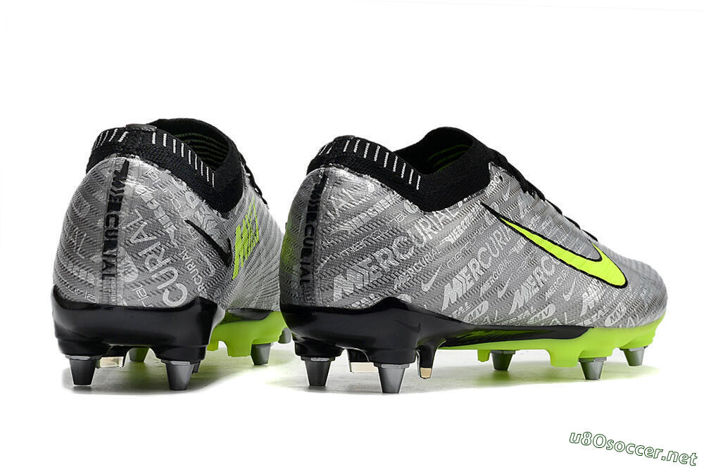 Men's Nike Air Zoom Mercurial Vapor 15 Elite SG Football Boots - Silver/Green/Black 6