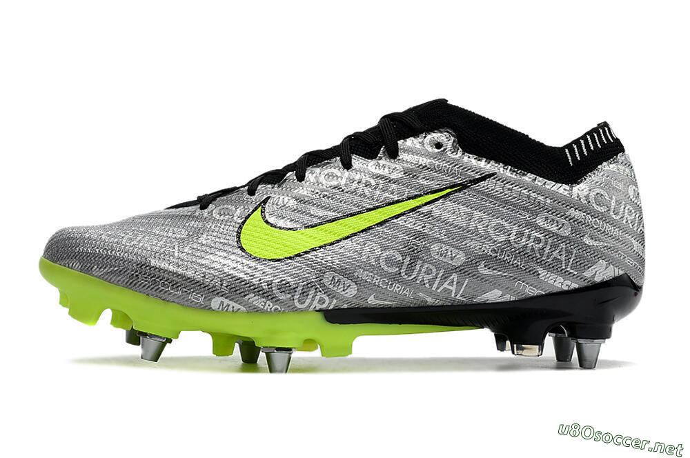 Men's Nike Air Zoom Mercurial Vapor 15 Elite SG Football Boots - Silver/Green/Black 0