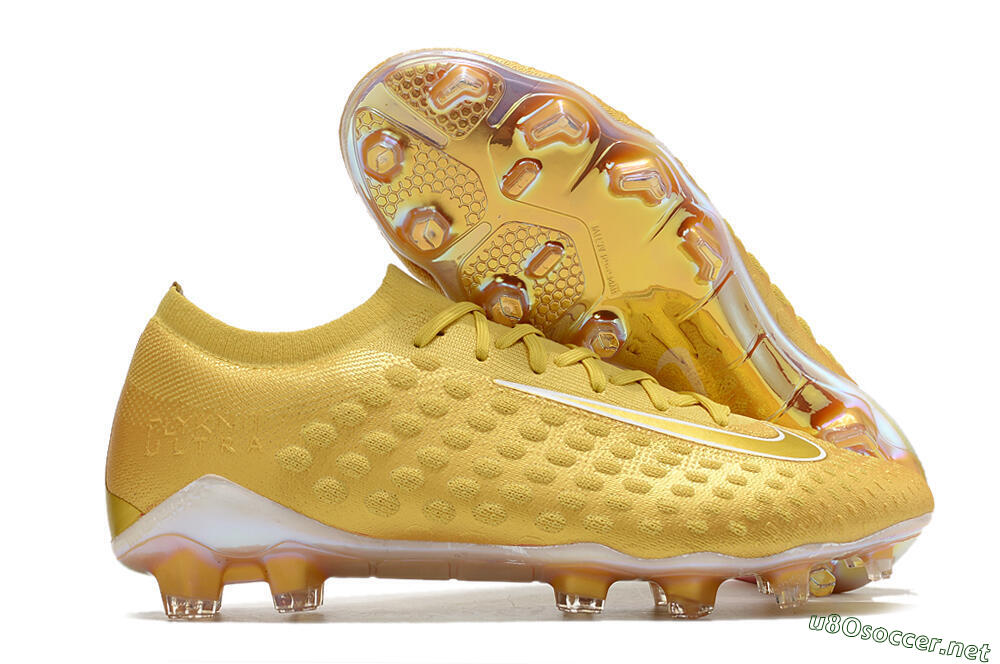 Men's Nike Phantom Ultra Venom FG Football Boots - Gold/White 2