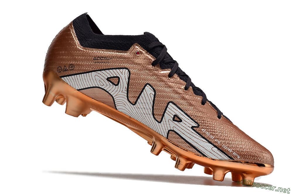 Men's Nike Air Zoom Mercurial Vapor 15 Elite AG Football Boots - Gold/White/Black 4