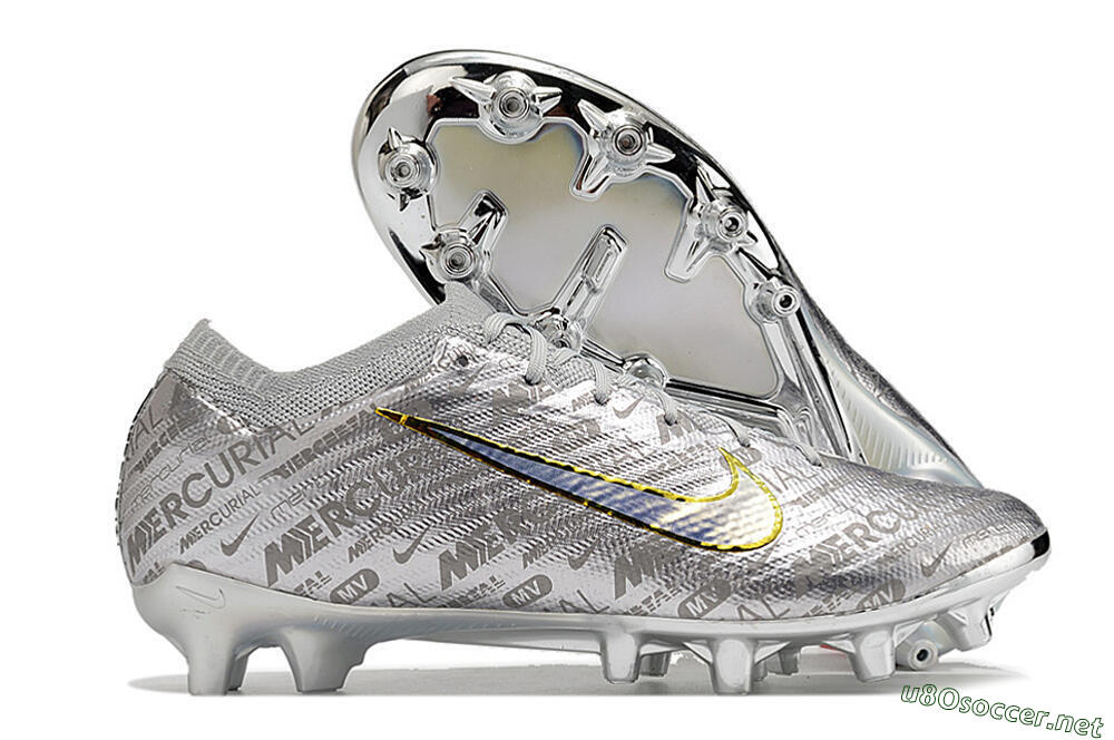 Men's Nike Air Zoom Mercurial Vapor 15 Elite AG Football Boots - Silver/Gold 2