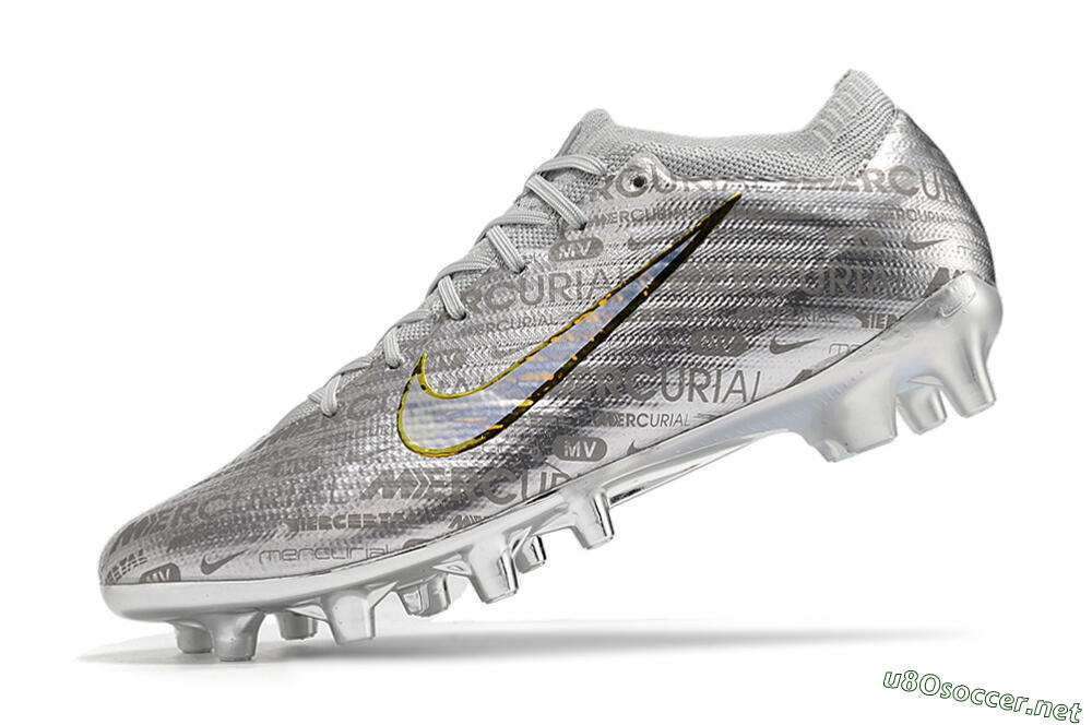 Men's Nike Air Zoom Mercurial Vapor 15 Elite AG Football Boots - Silver/Gold 4