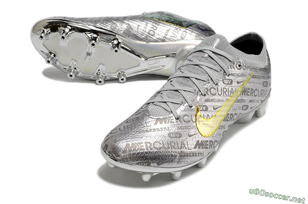 Men's Nike Air Zoom Mercurial Vapor 15 Elite AG Football Boots - Silver/Gold 3