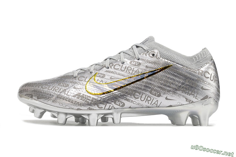Men's Nike Air Zoom Mercurial Vapor 15 Elite AG Football Boots - Silver/Gold 0