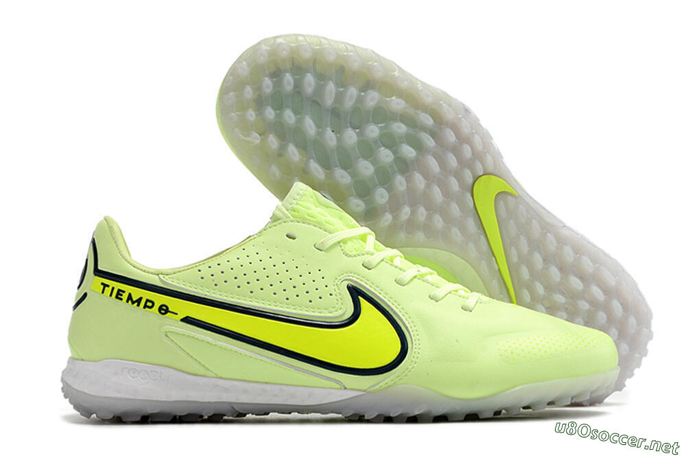 Men's Nike React Tiempo Legend 9 Pro TF Football Shoes - Green/Black 2