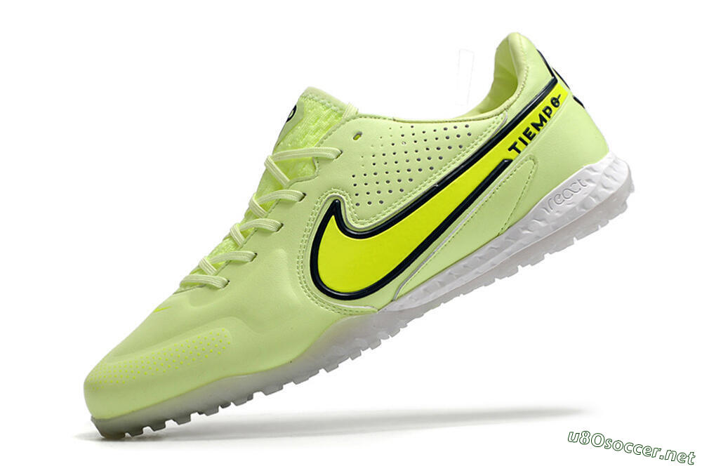 Men's Nike React Tiempo Legend 9 Pro TF Football Shoes - Green/Black 5