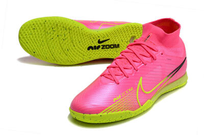 Men's Nike Air Zoom Mercurial Superfly 9 Elite IC Football Shoes - Pink/Green/Black