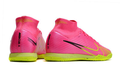Men's Nike Air Zoom Mercurial Superfly 9 Elite IC Football Shoes - Pink/Green/Black