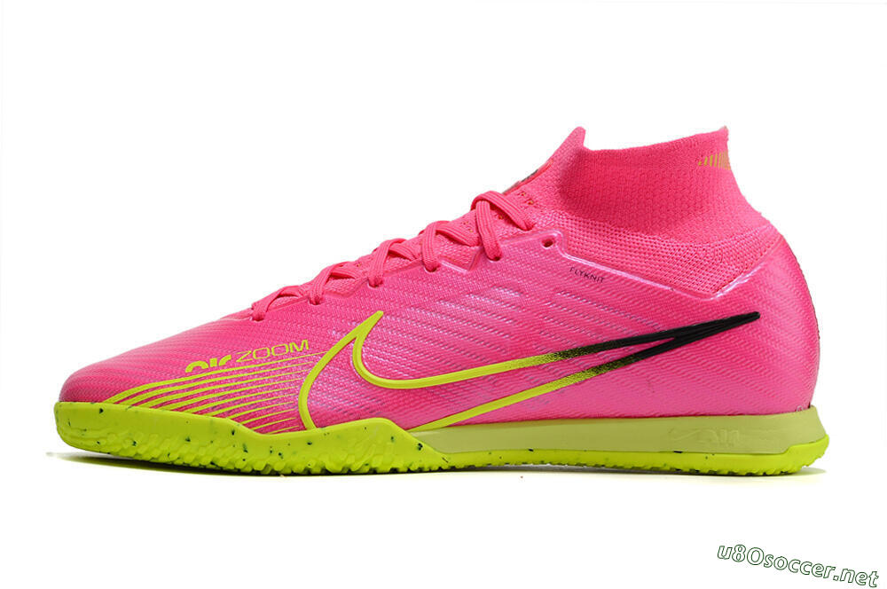 Men's Nike Air Zoom Mercurial Superfly 9 Elite IC Football Shoes - Pink/Green/Black 0