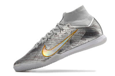 Men's Nike Air Zoom Mercurial Superfly 9 Elite IC Football Shoes - Silver/Gold