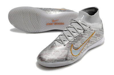 Men's Nike Air Zoom Mercurial Superfly 9 Elite IC Football Shoes - Silver/Gold