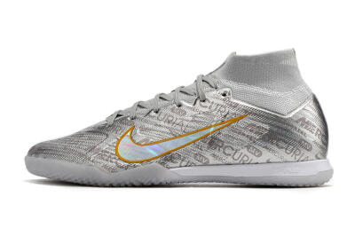 Men's Nike Air Zoom Mercurial Superfly 9 Elite IC Football Shoes - Silver/Gold