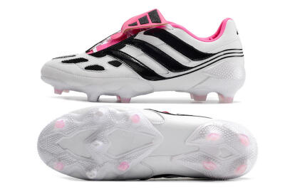 Men's Adidas Predator Precision FG Football Boots - White/Black/Pink