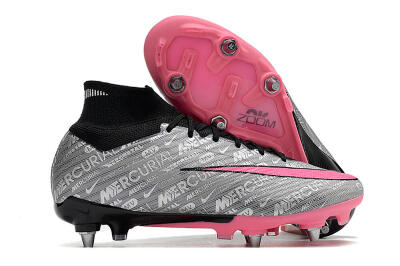 Men's Nike Air Zoom Mercurial Superfly 9 Elite SG Football Boots - Silver/Black/Pink