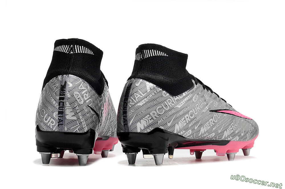 Men's Nike Air Zoom Mercurial Superfly 9 Elite SG Football Boots - Silver/Black/Pink 6