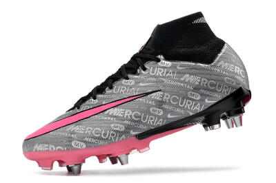 Men's Nike Air Zoom Mercurial Superfly 9 Elite SG Football Boots - Silver/Black/Pink
