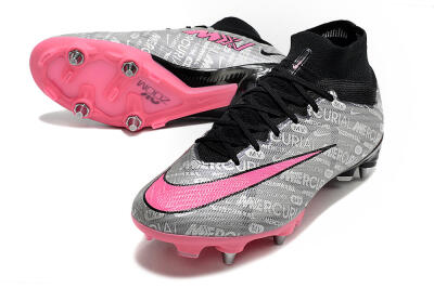 Men's Nike Air Zoom Mercurial Superfly 9 Elite SG Football Boots - Silver/Black/Pink