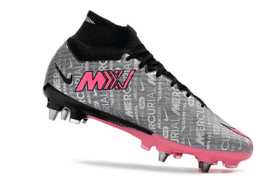 Men's Nike Air Zoom Mercurial Superfly 9 Elite SG Football Boots - Silver/Black/Pink